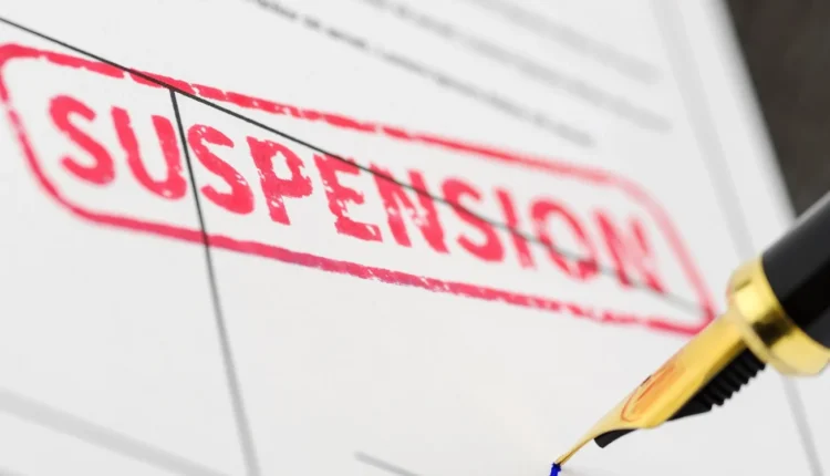 Suspension of 106 employees for violation of Election Code